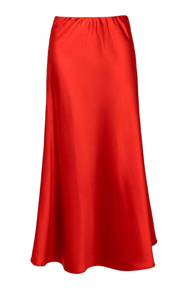 Joe Browns Fluted Satin Midi Skirt, Alternate, color, Copper Red