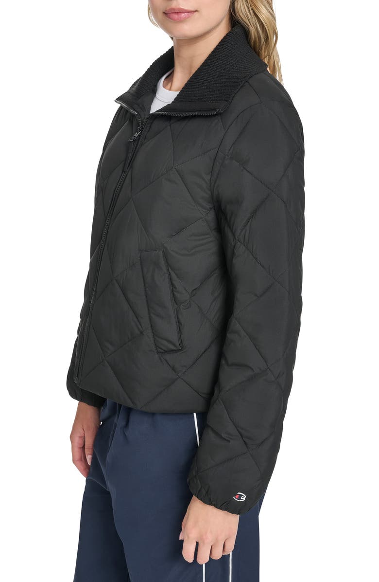 Champion Diamond Quilted Shawl Collar Jacket, Alternate, color, Black