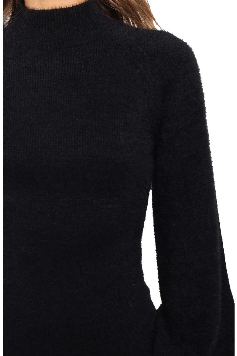 Daril Long Sleeve Sweater Minidress, Alternate, color, BLACK