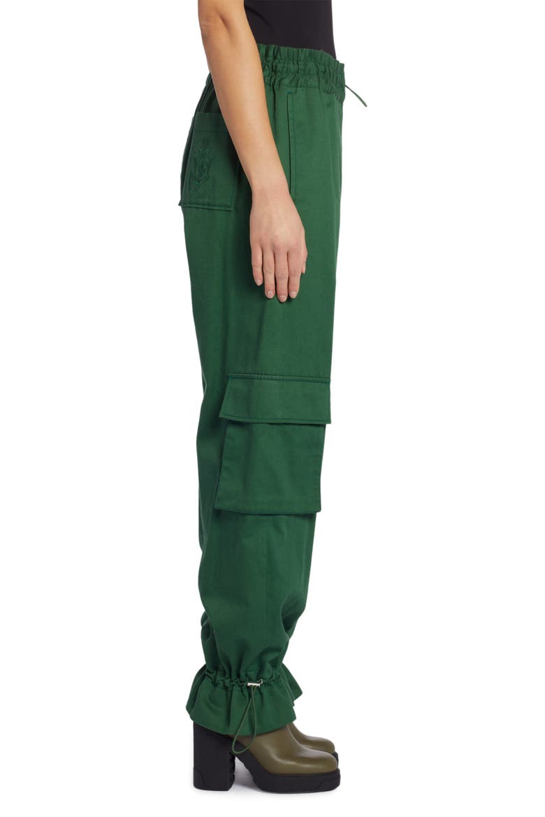 Women's Drawstring Cotton Cargo Pants, Alternate, color, GREEN