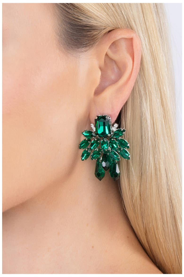 Cynthia Drop Earrings, Alternate, color, GREEN