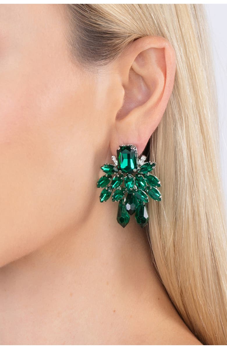 EYE CANDY LOS ANGELES Cynthia Drop Earrings, Alternate, color, Green