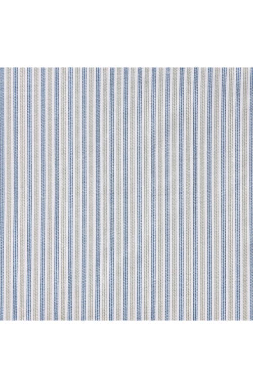 Eddie Bauer Ticking Stripe 200 Thread Count Cotton Percale Sheet Set In Navy Blue/green