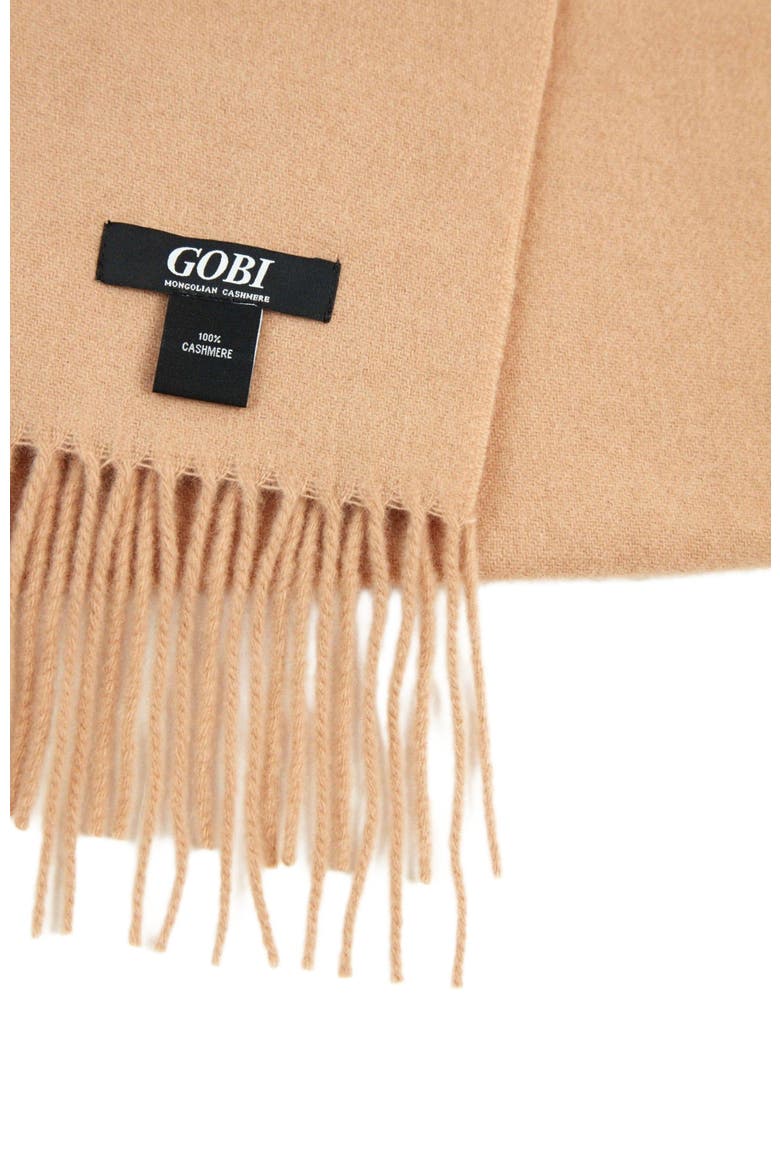 Cashmere Fringed Scarf, Alternate, color, toasted almond