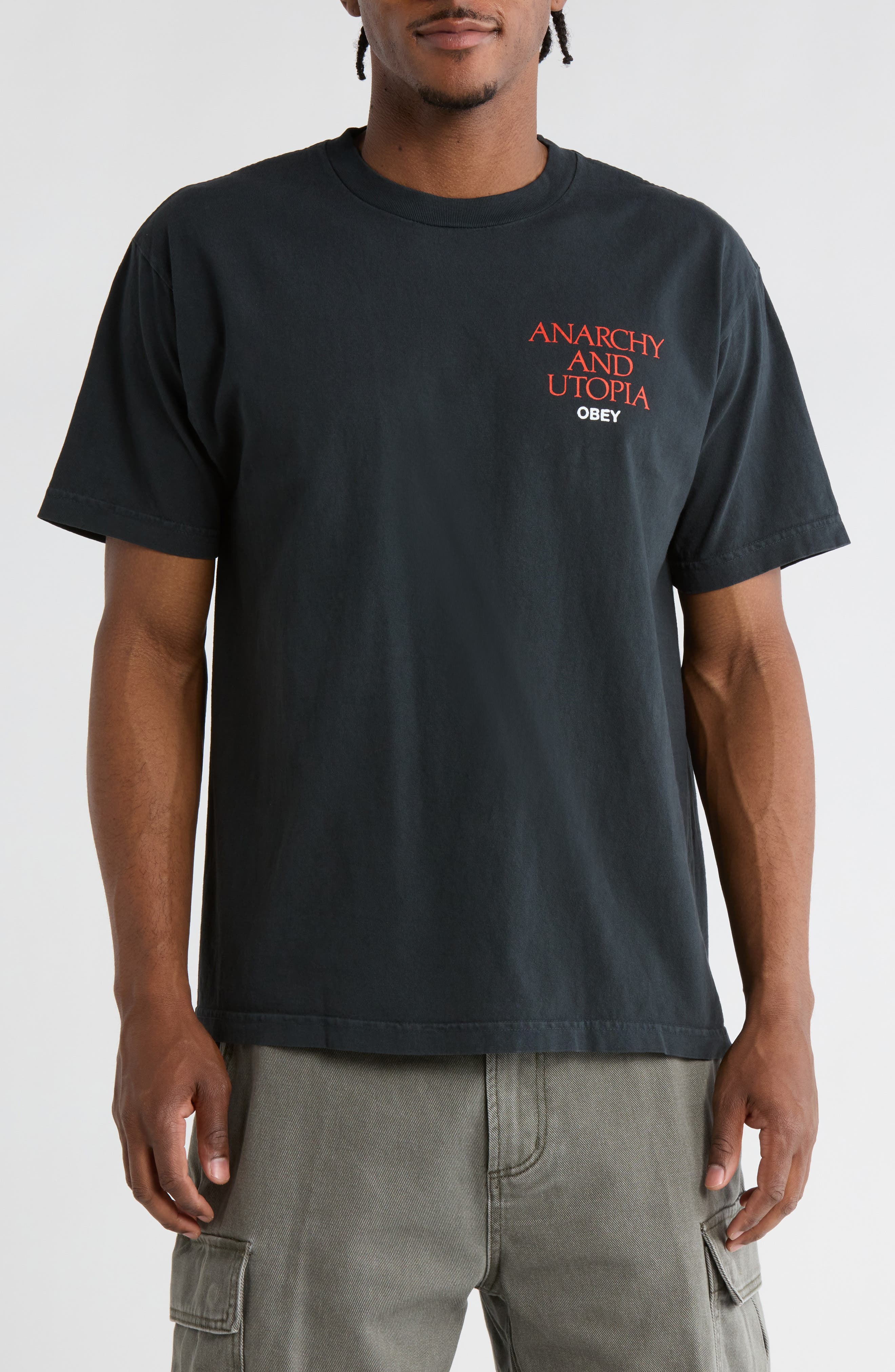 Obey Anarchy & Utopia Graphic T-Shirt