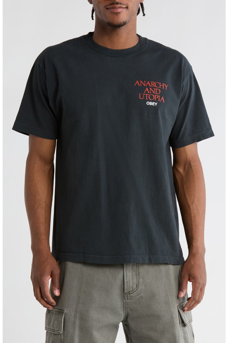 Anarchy & Utopia Graphic T-Shirt, Main, color, PIGMENT TRUE VINTAGE BLACK