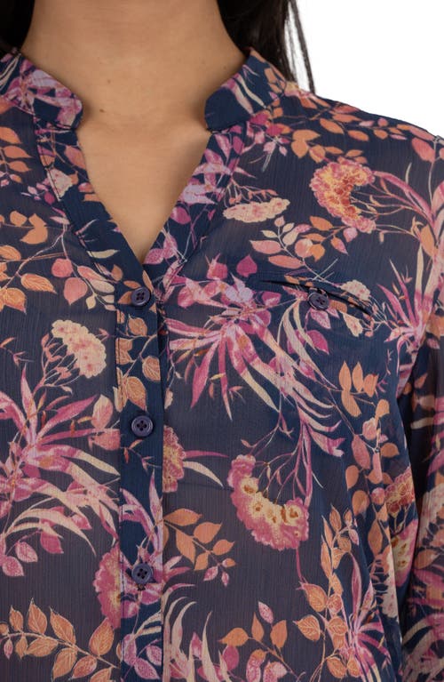 Kut From The Kloth Jasmine Chiffon Button-up Shirt In Blue