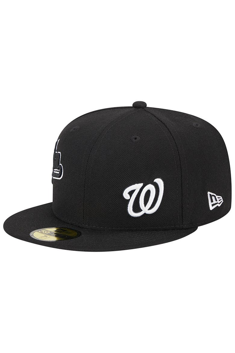 Men's New Era Black Washington Nationals Jersey 59FIFTY Fitted Hat, Alternate, color, Black