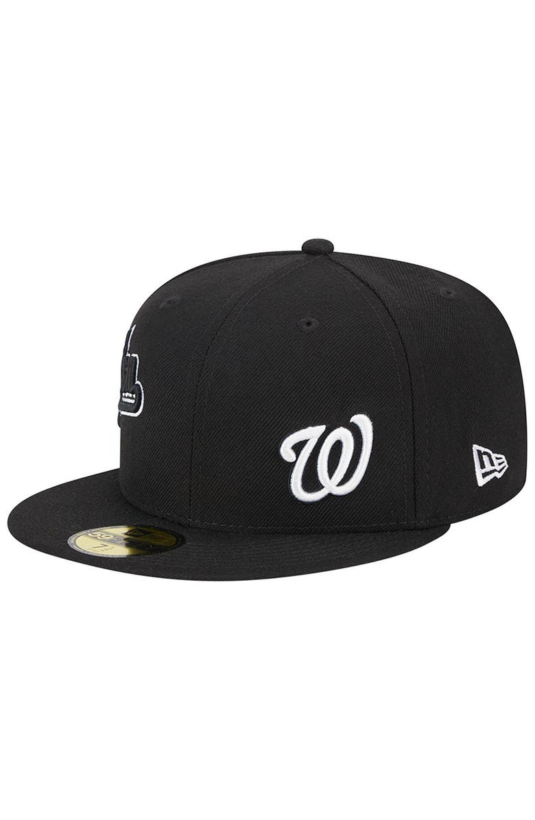 New Era Men's New Era Black Washington Nationals Jersey 59FIFTY Fitted Hat, Alternate, color, 
