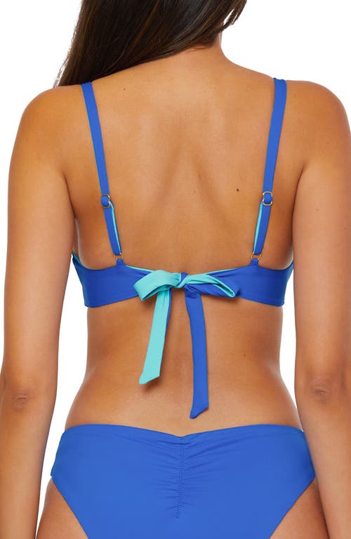 Becca Reversible Hipster Bikini Top In Ocean