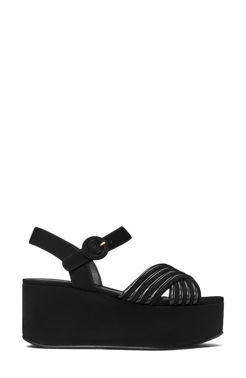 TORY BURCH TORY BURCH BOMBÉ ANKLE STRAP PLATFORM WEDGE SANDAL 