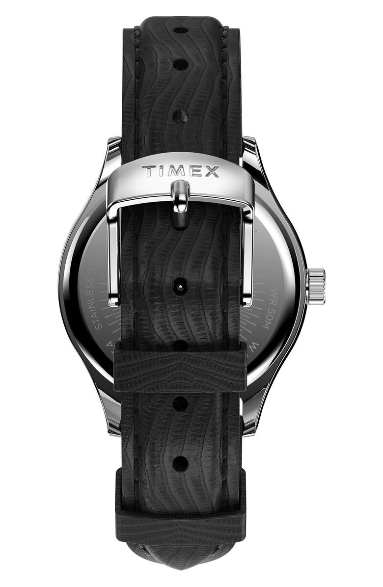 Timex<sup>®</sup> Waterbury Traditional Leather Strap Watch, 34mm, Alternate, color, 