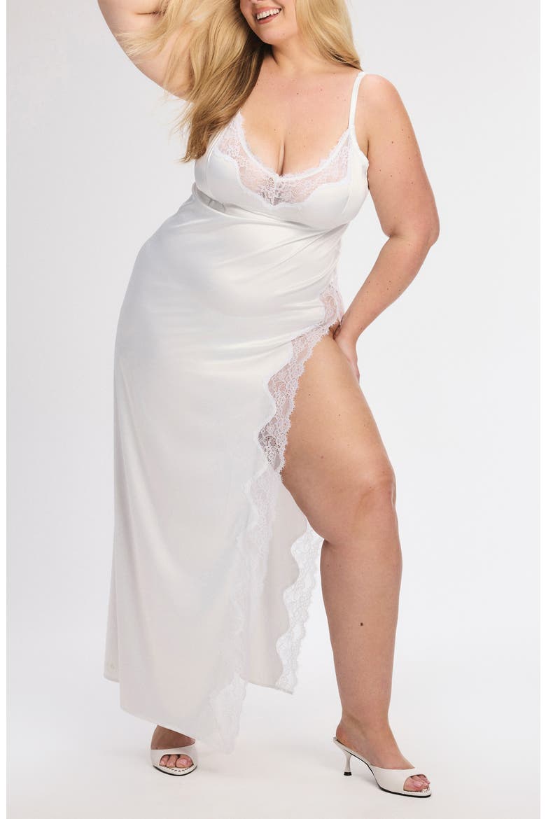 Nite Shade Maxi Nightgown, Alternate, color, HAZY WHITE