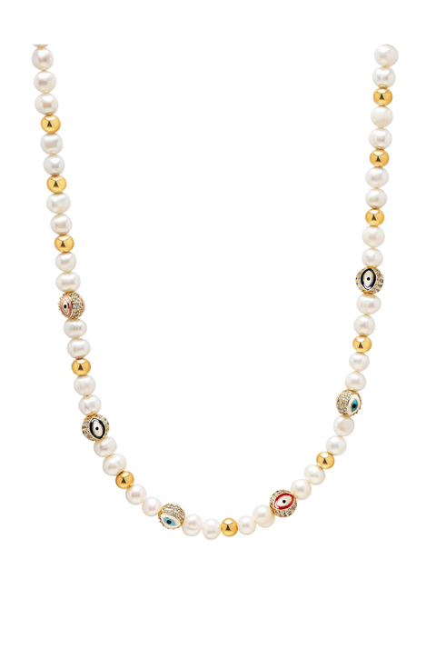 Evil Eye Pearl Necklace