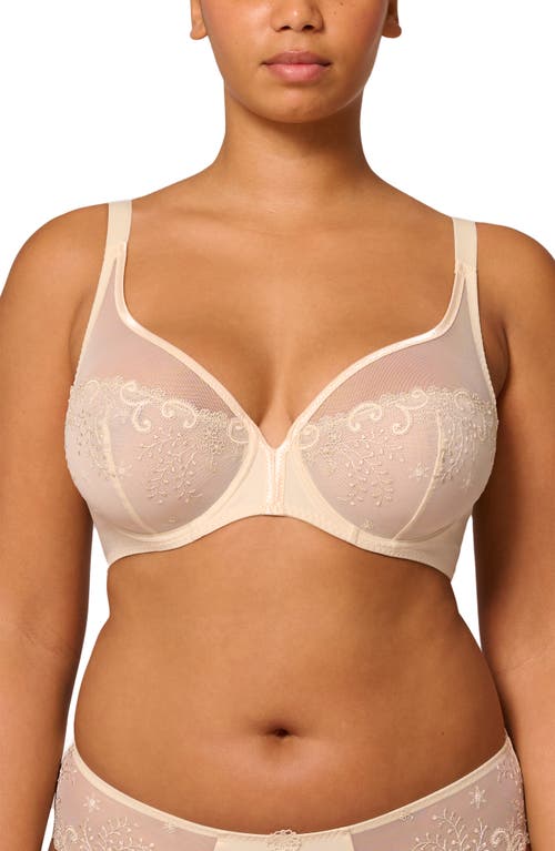 Simone Perele Delice Sheer Underwire Plunge Bra In Neutral