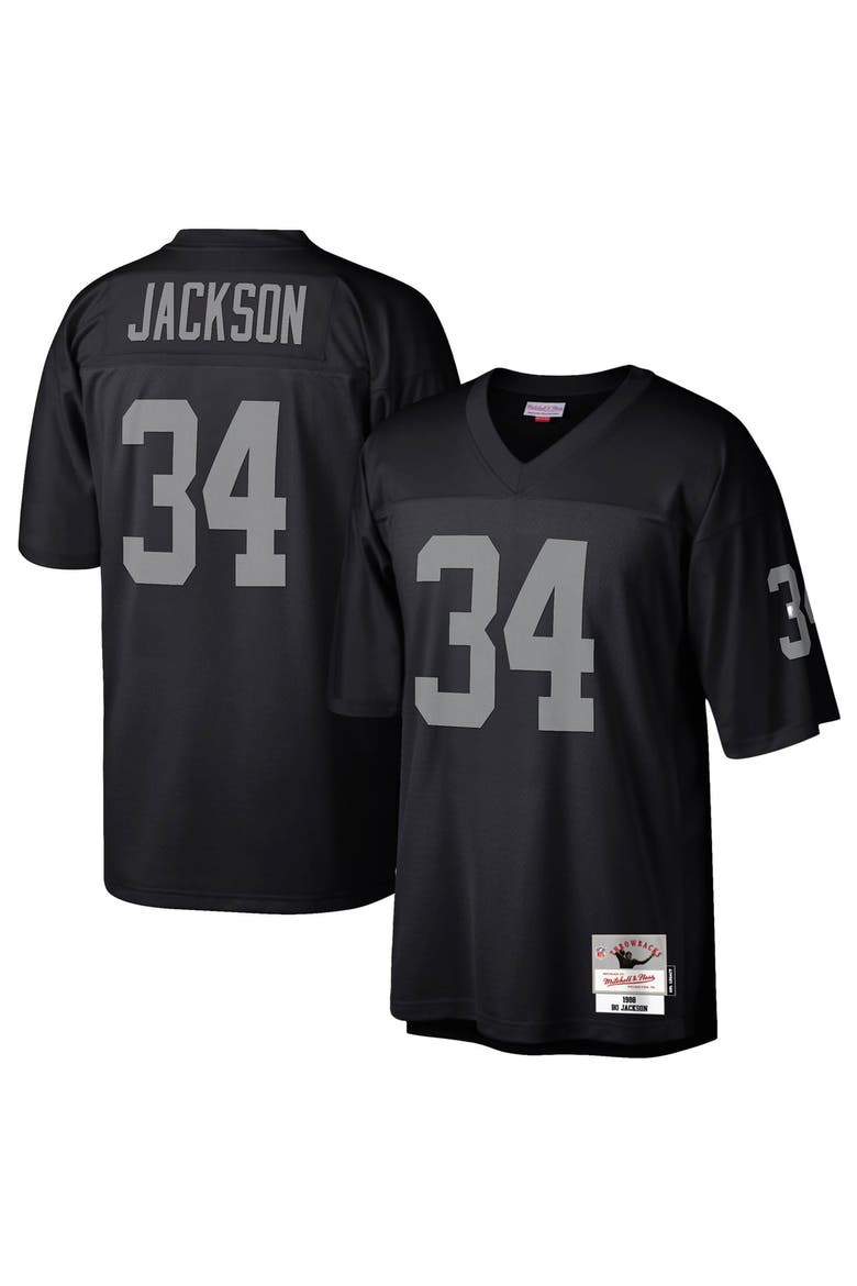 Men's Mitchell & Ness Bo Jackson Black Las Vegas Raiders Legacy Replica Jersey, Alternate, color, Black