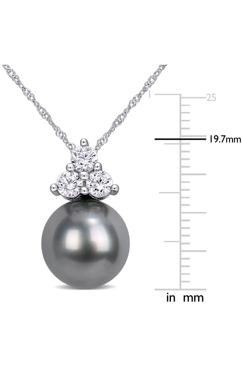 Julianna B. Pearl & Lab-Created White Sapphire Necklace 10k, Alternate, color, 