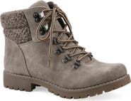 CLIFFS BY WHITE MOUNTAIN Pathfield Knit Collar Lace-Up Boot