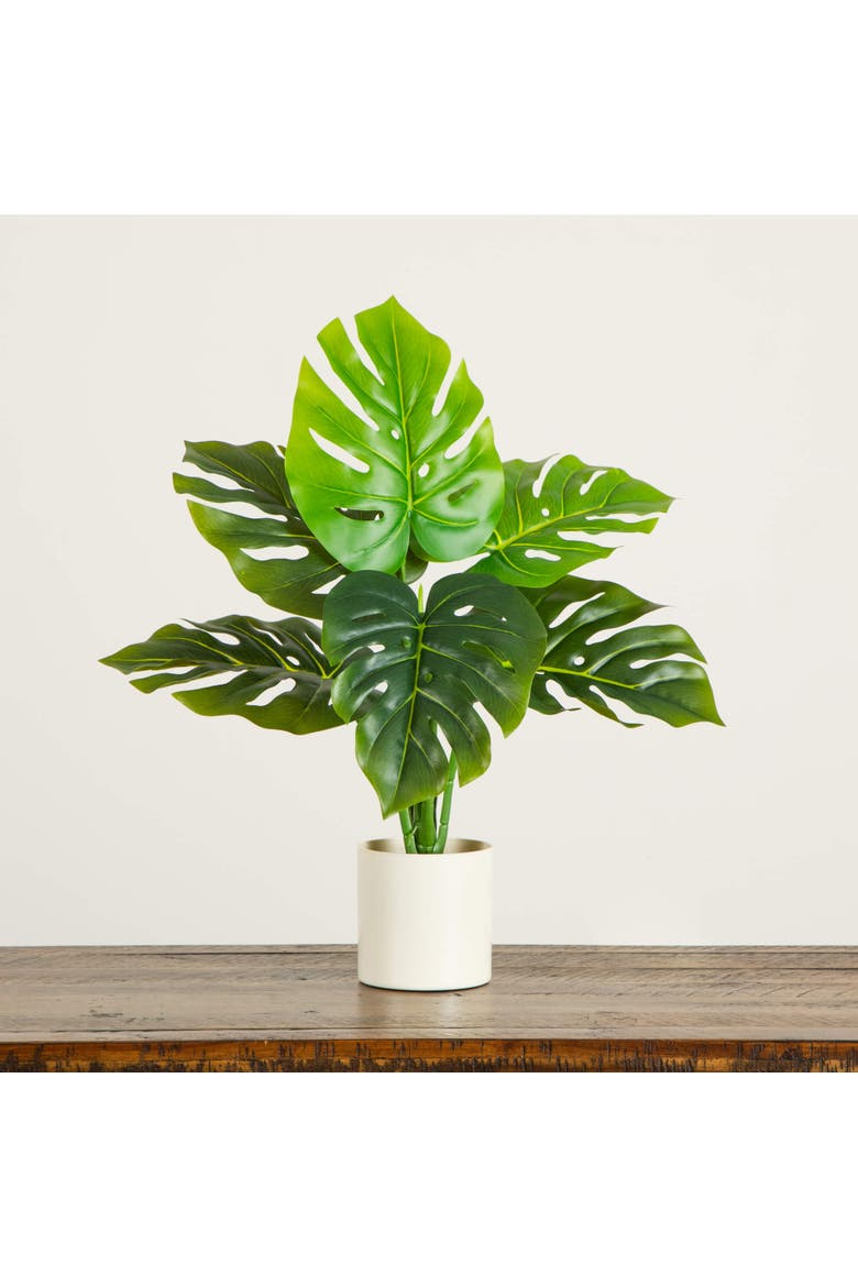 20-in Artificial Swiss Monstera Plant, Alternate, color, Green