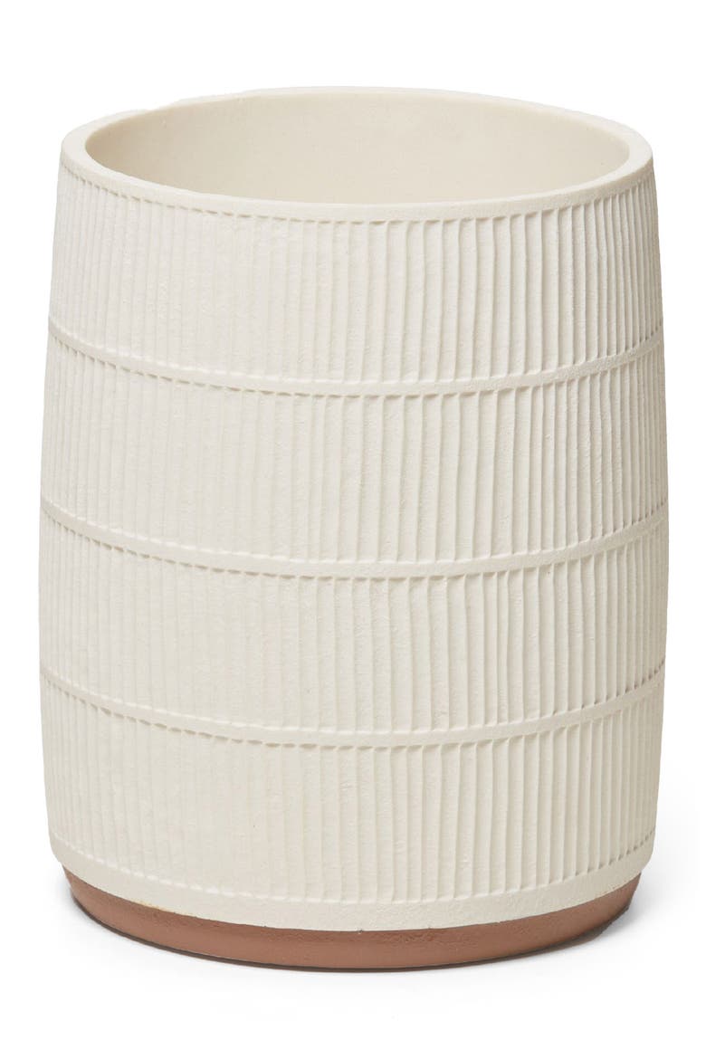 Textured Resin Wastebasket, Main, color, CREAM