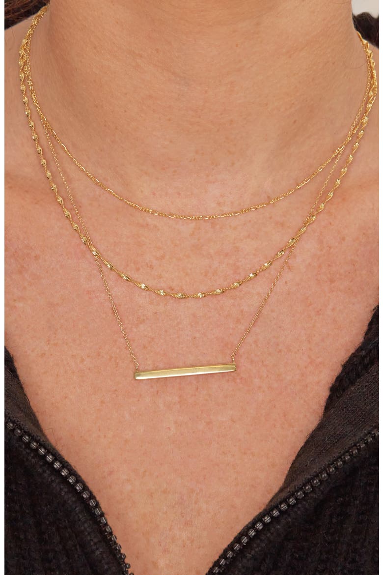 Argento Vivo Bar Pendant Necklace, Alternate, color, GOLD