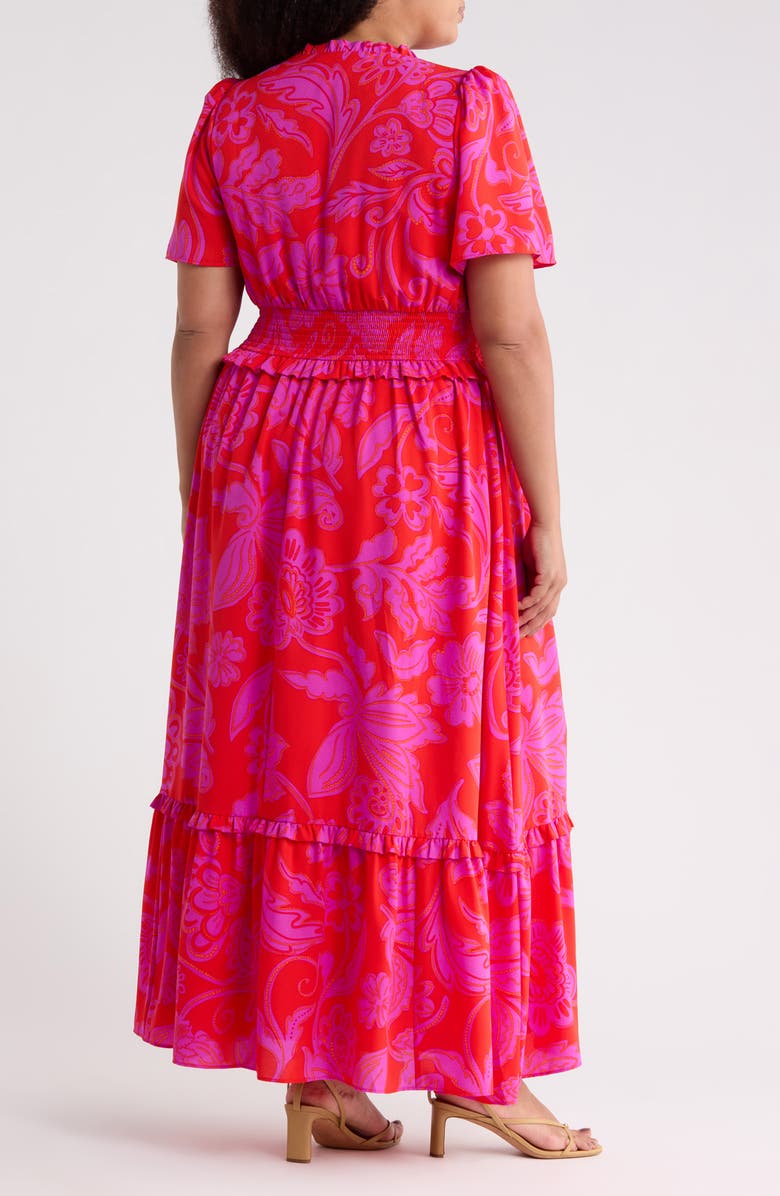 SUGARLIPS Imara Floral Valencia Maxi Dress, Alternate, color, Red-Fuchsia