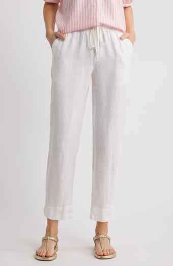 Caslon® Tie Waist Taper Linen Pants