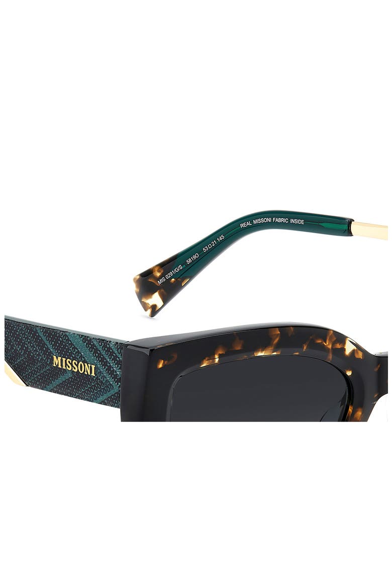 53mm Gradient Rectangular Sunglasses, Alternate, color, HAVANA BLACK/ DARK GREY SF