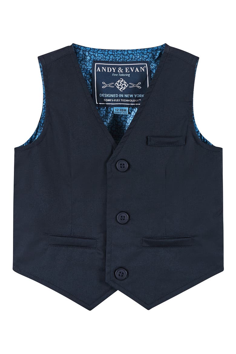 Bowtie, Vest, Button-Up Shirt & Pants Set, Alternate, color, NAVY