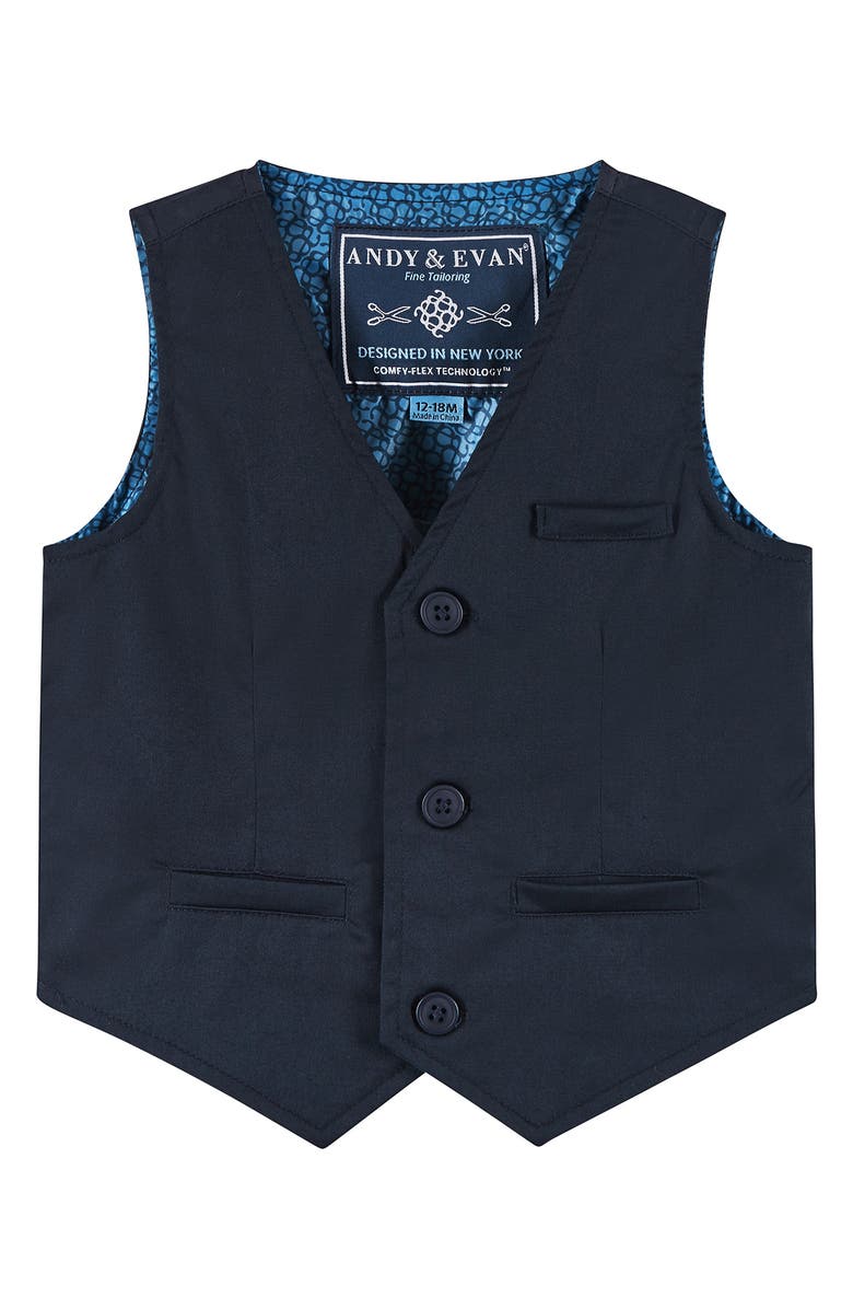 Andy & Evan Bowtie, Vest, Button-Up Shirt & Pants Set, Alternate, color, Navy