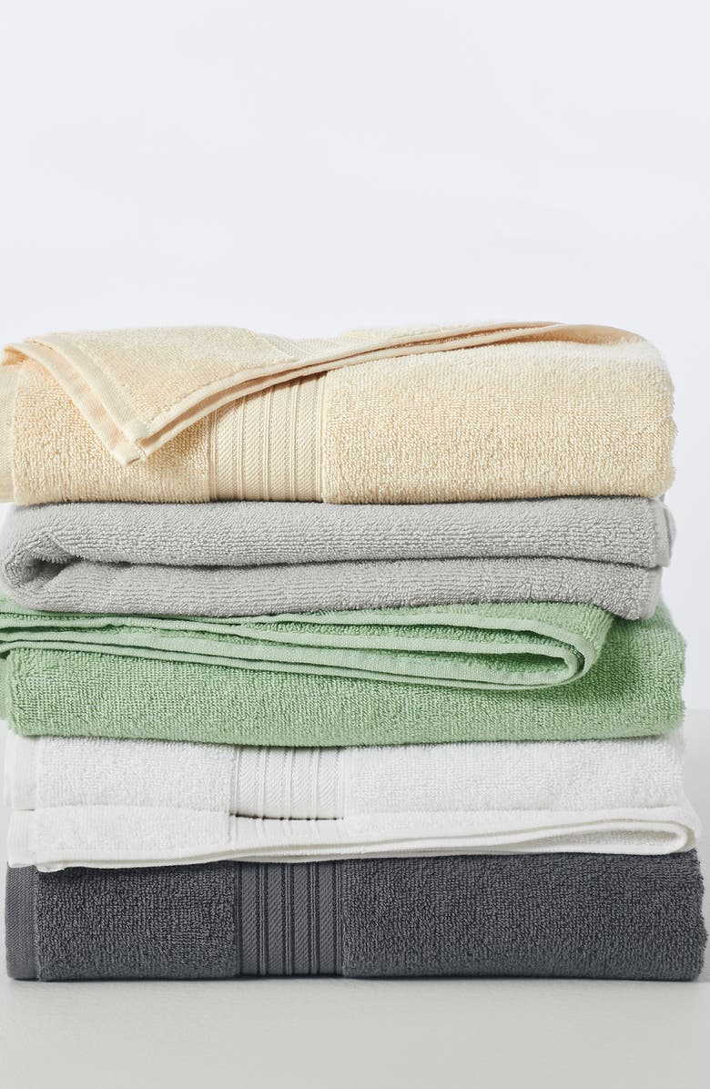 Woven & Weft Quick-Dry Cotton 6-Pack Hand Towel Set, Alternate, color, Grey