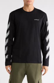 Off-White Pixel Diagonal Skate Long Sleeve T-Shirt