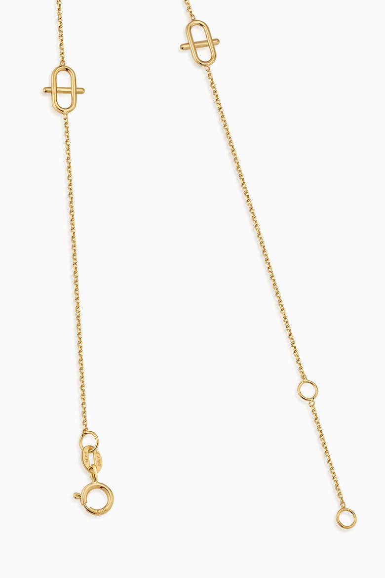 14K Gold Harmony Station Anklet, Alternate, color, Yellow Gold