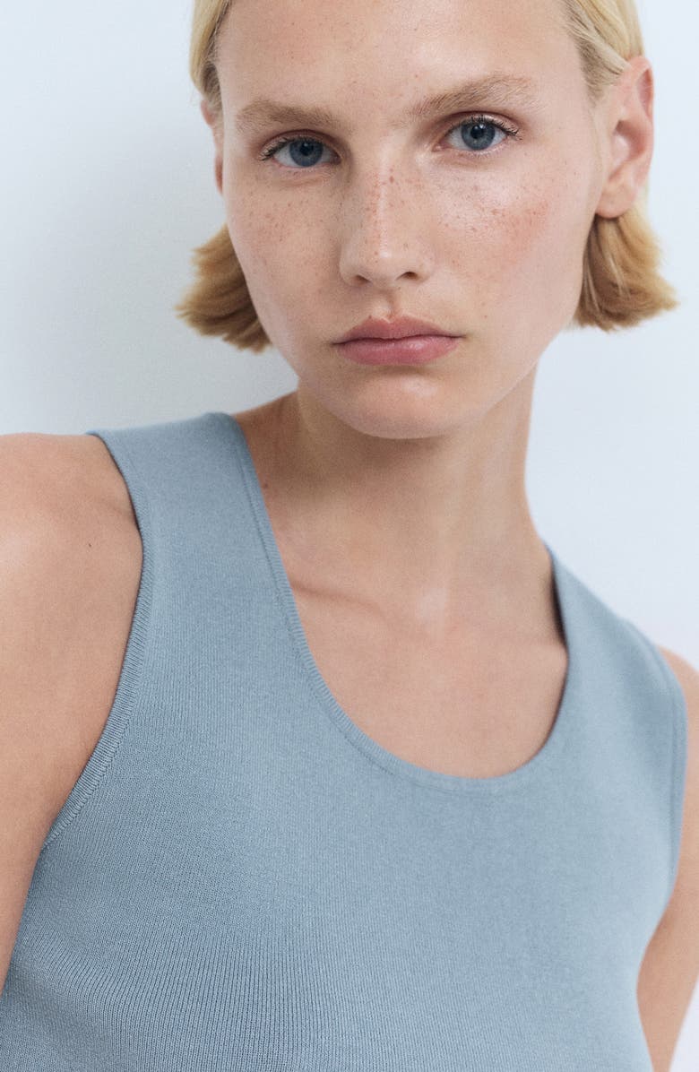 MANGO Scoop Neck Sweater Tank, Alternate, color, Blue