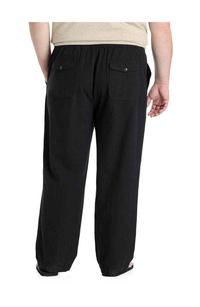 Harbor Bay by DXL Big & Tall Linen-Blend Loose-Fit Beach Pants, Alternate, color, Black