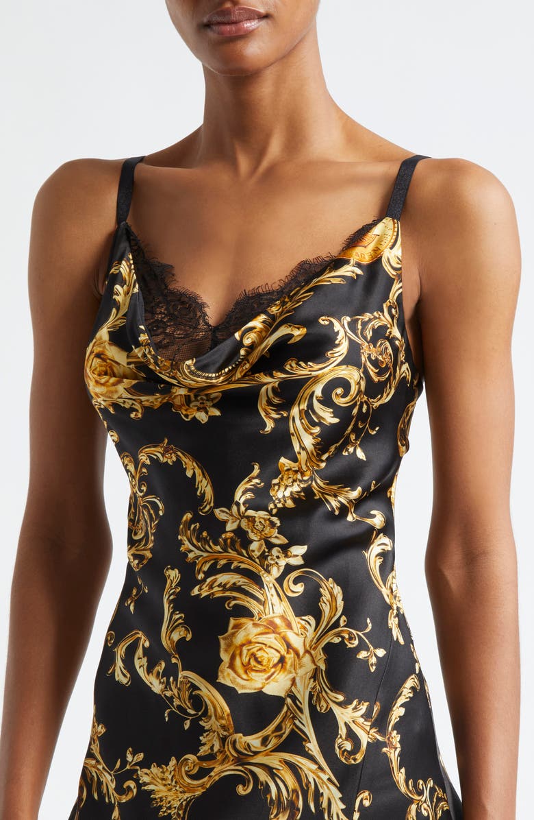 L'AGENCE Venice Cowl Neck Silk Gown, Alternate, color, 