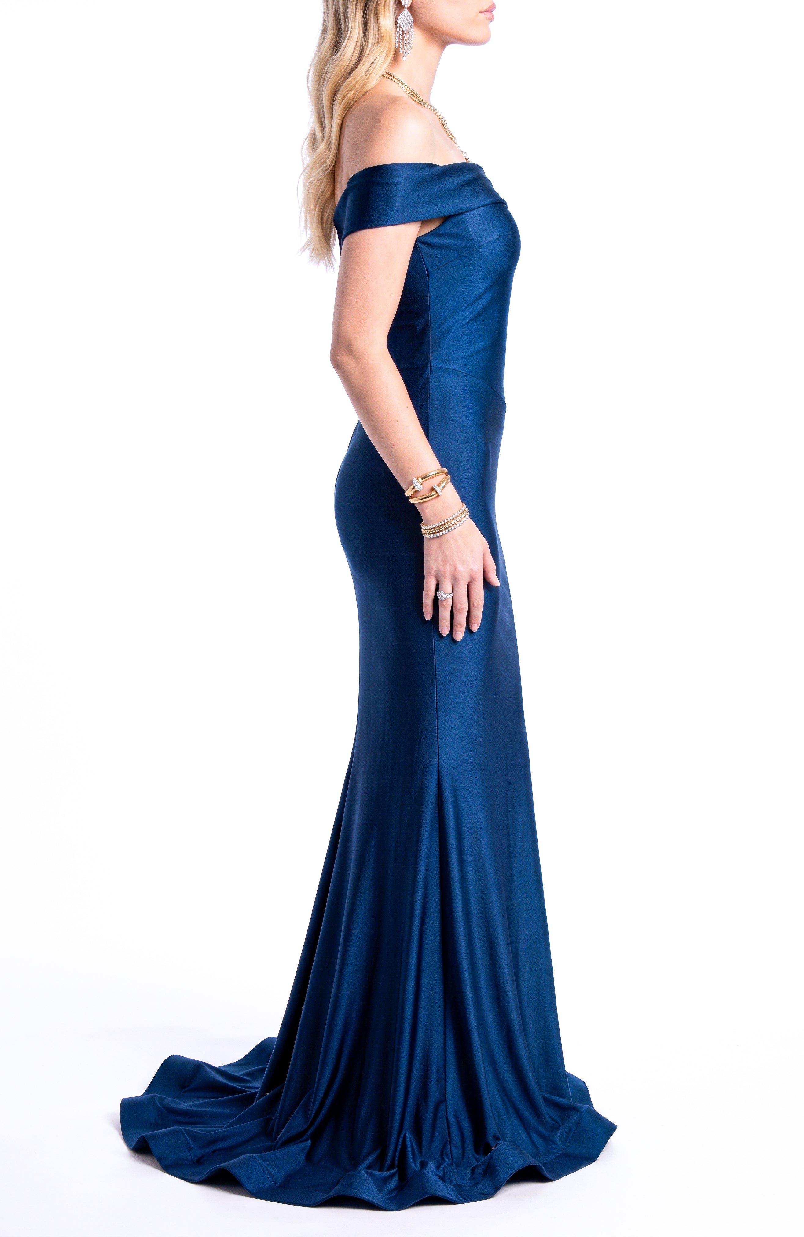 Jessica Angel Off The Shoulder Sculpted Mermaid Evening Gown (Women ...