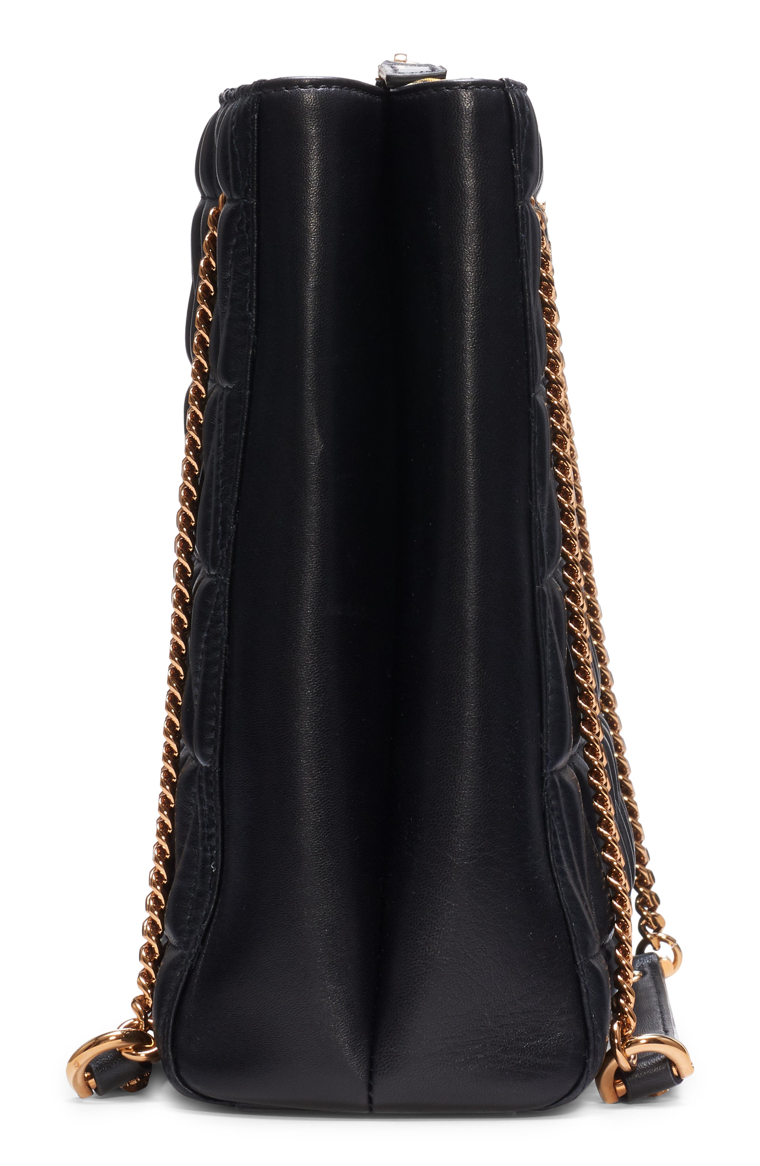 Versace Virtus Large Quilted Leather Tote, Alternate, color, 