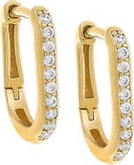 BY ADINA EDEN Diamond Oval Pave Huggie Earring 14K