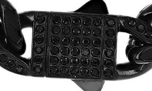 Blackjack Cubic Zirconia Lock Cuban Chain Necklace