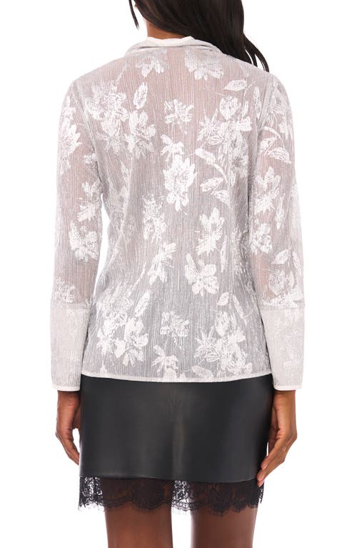 Vince Camuto Metallic Tunic Top In White