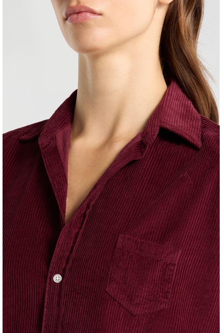 Barry Tailored Fit Corduroy Button-Up Shirt, Alternate, color, MAROON CORDUROY