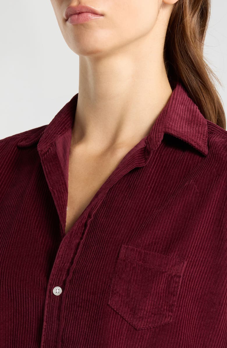 Frank & Eileen Barry Tailored Fit Corduroy Button-Up Shirt, Alternate, color, Maroon Corduroy