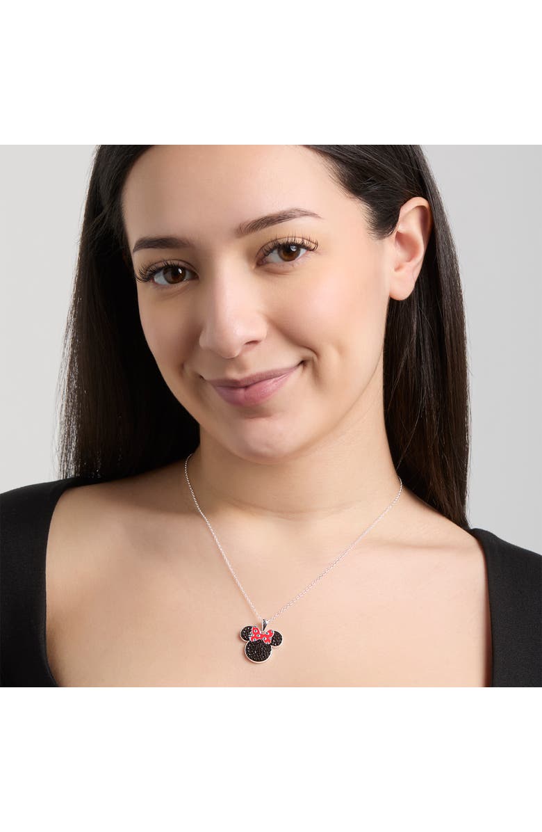 Disney Red Bow Pendant Necklace, Alternate, color, Silver/Black/Red