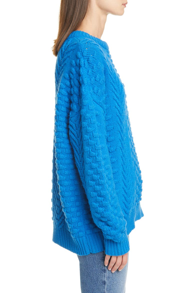 Tory Sport Oversize Merino Wool Blend Sweater, Alternate, color, GALLERIA BLUE