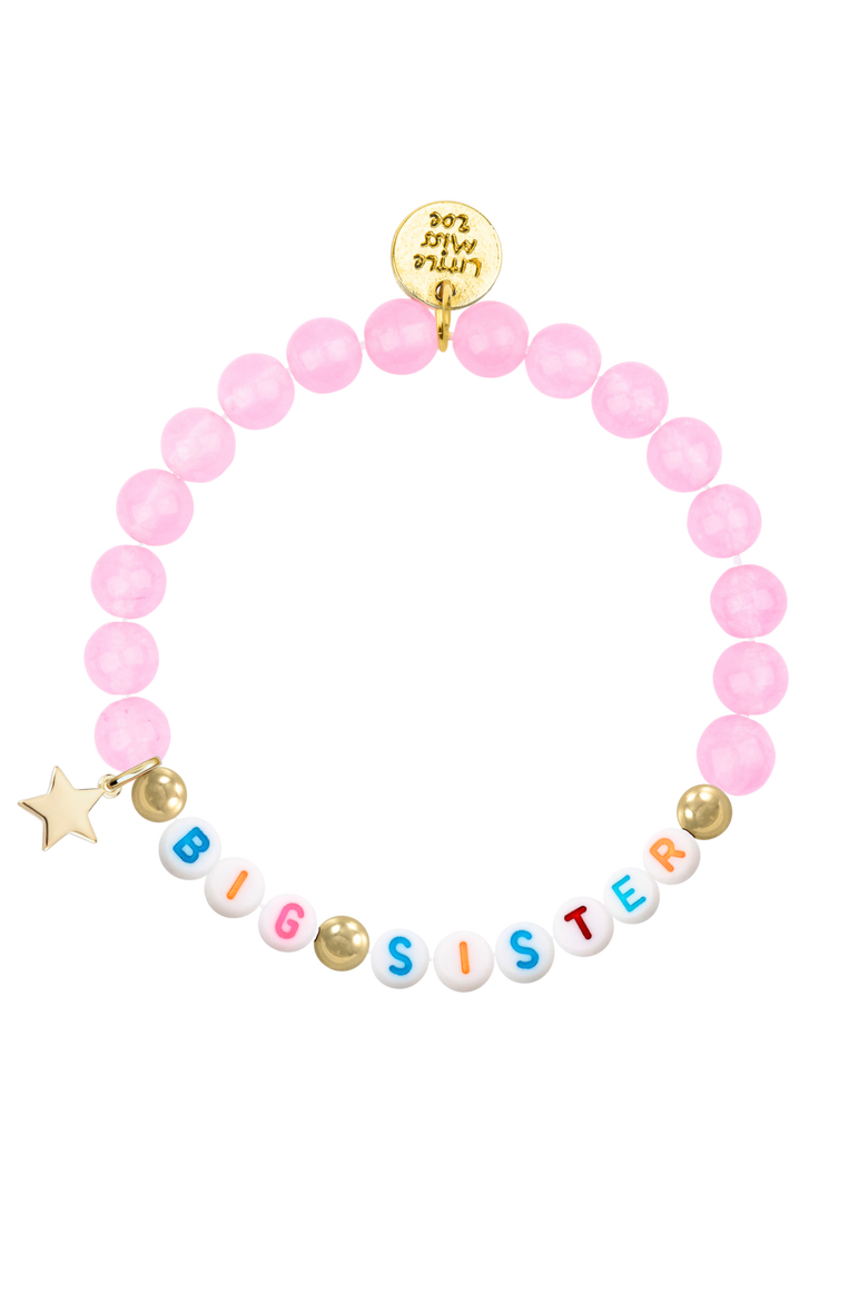Semi-Precious Gemstone Big Sister Bracelet in Gift Pouch, Main, color, Pink