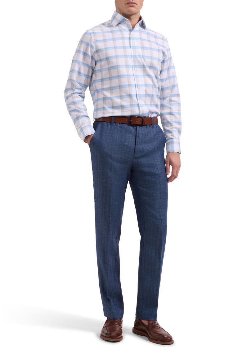 Alvin Trim Fit Plais Cotton Button-Up Shirt, Alternate, color, ALMOND