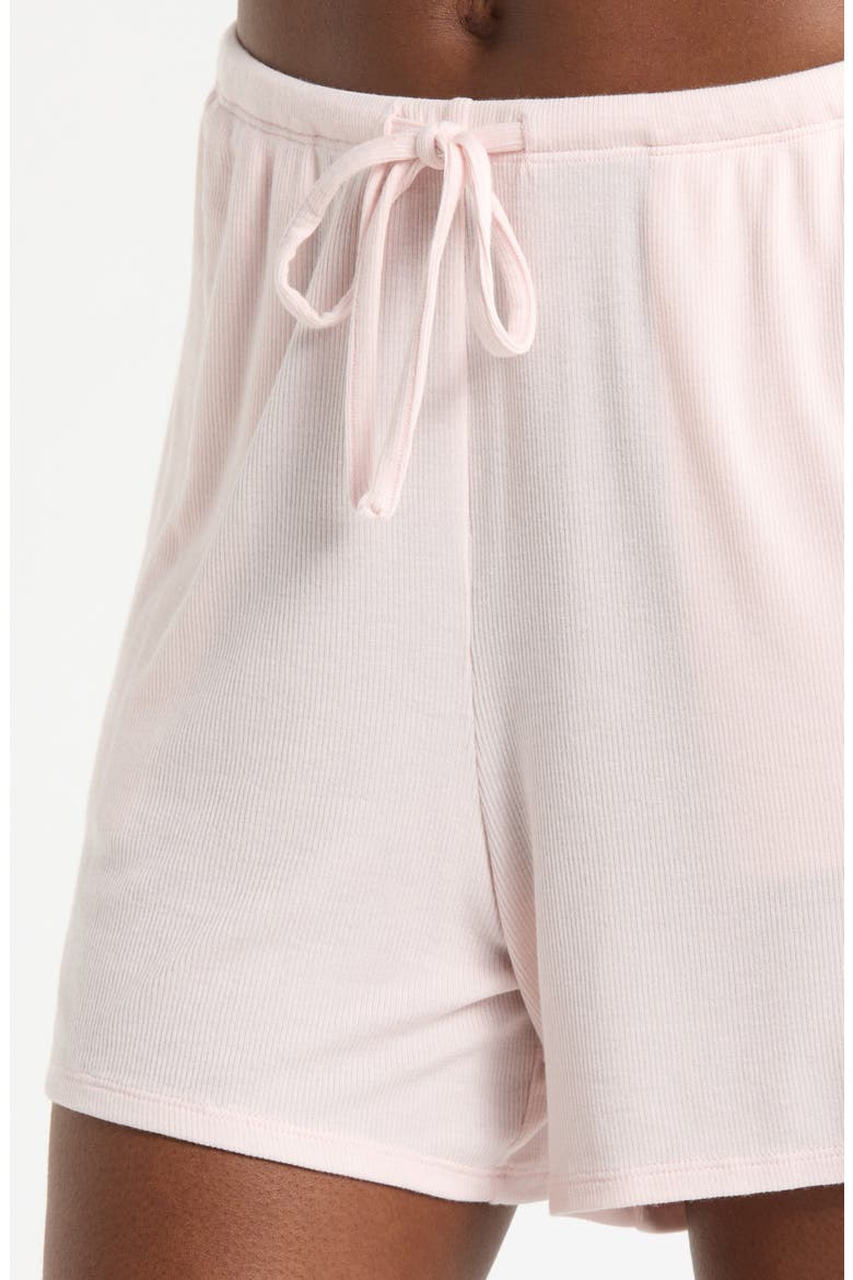 Moonlight Eco Rib Long Sleeve Shortie Pajamas, Alternate, color, PINK LOFT