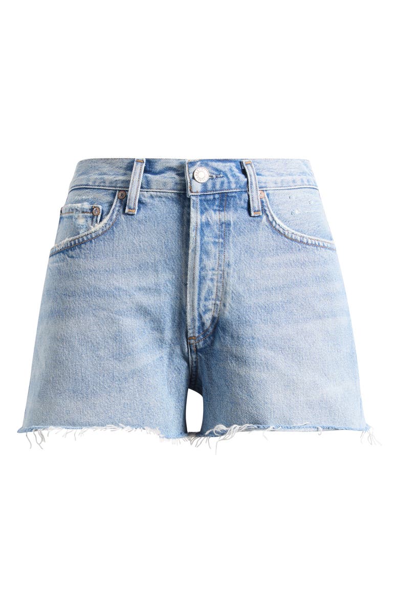 AGOLDE Parker Denim Cutoff Shorts, Alternate, color, Post Light Indigo