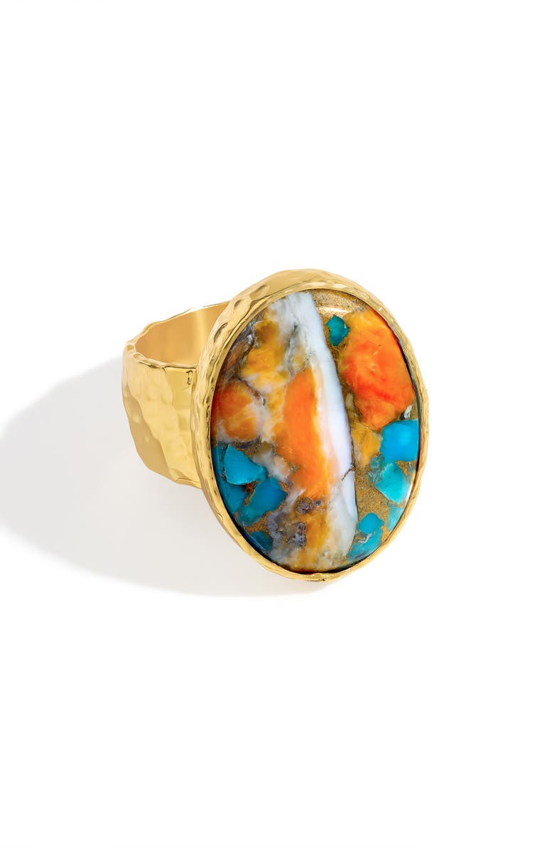 YS GEMS Oyster Turquoise Ring, Alternate, color, Orange